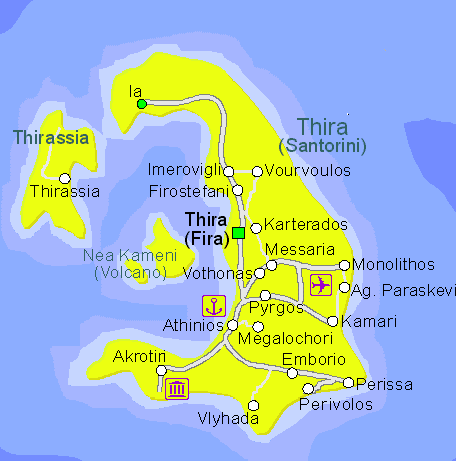 Santorini Mappa Santorini Cartina