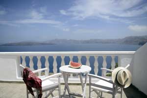 panorama di volcano di santorini