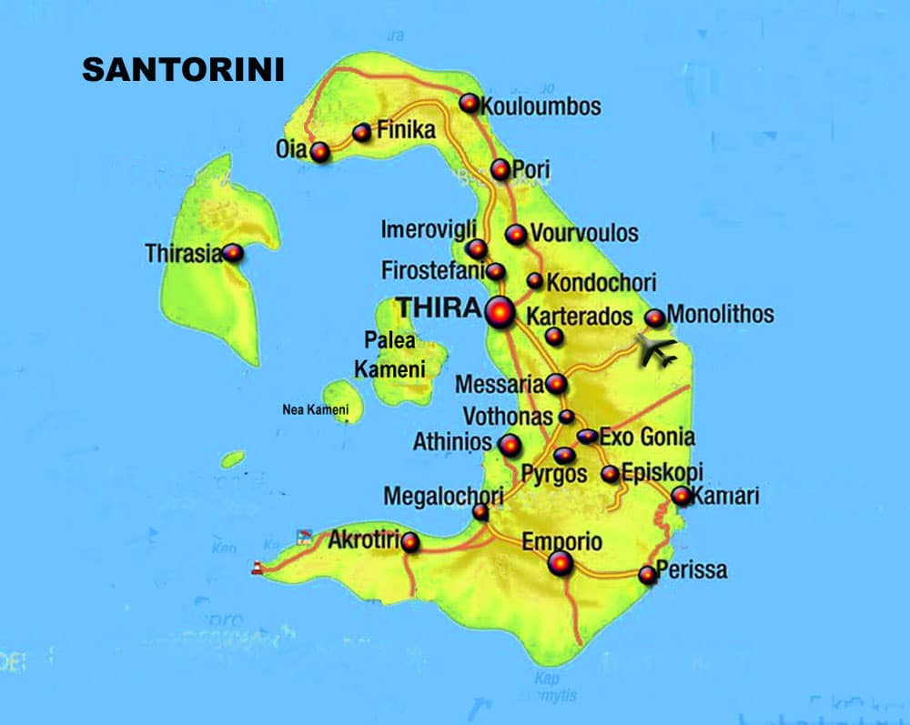 santorini mappa santorini cartina
